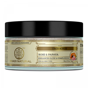 Аюрведический скраб для лица Роза и Папая Кхади Натурал (Ayurvedic Face Scrub Rose & Papaya Khadi Natural), 50 г.