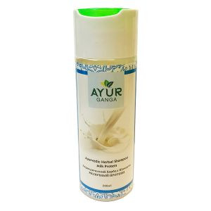 Аюрведический Хербал Шампунь Молочный Протеин Аюрганга (Ayurvedic Shampoo Milk Protein Ayurganga), 200 мл.