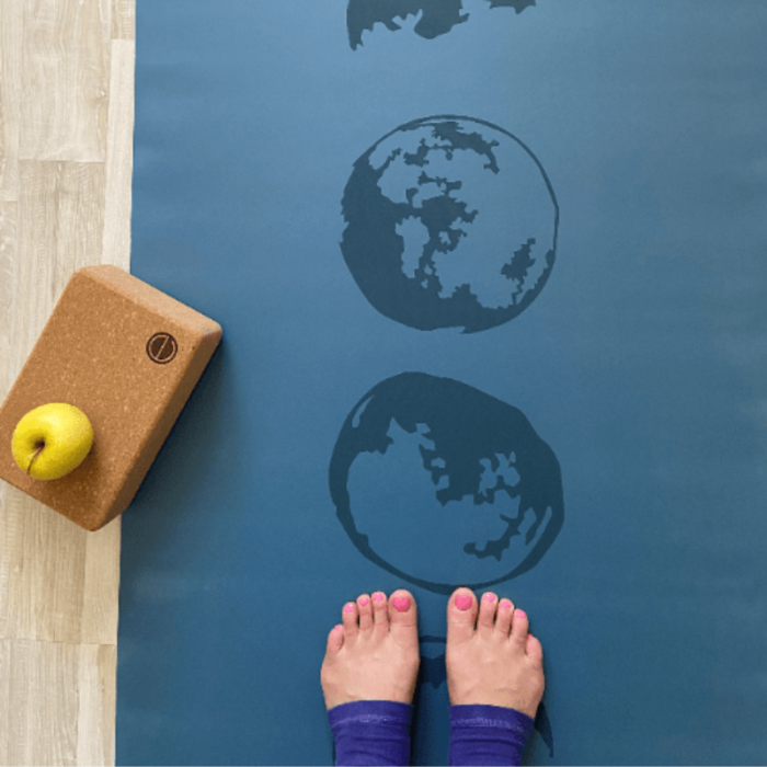 Коврик для йоги Луна Синий Эгойога (Moon Blue Egoyoga), полиуретан/каучук 185х68х0,4 см.