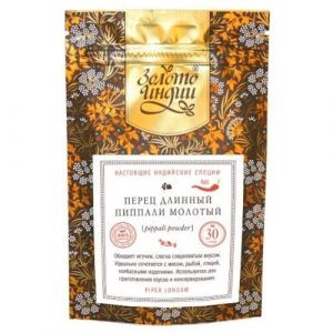Перец длинный Пиппали молотый Золото Индии (Pippali Pepper Powder), 30 г.