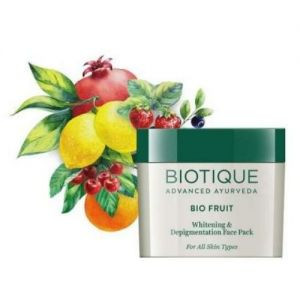Маска для отбеливания и депигментации кожи лица с фруктами Биотик (Fruit Brightening Depigmentation & Tan Removal Face Pack Biotique), 75 г.