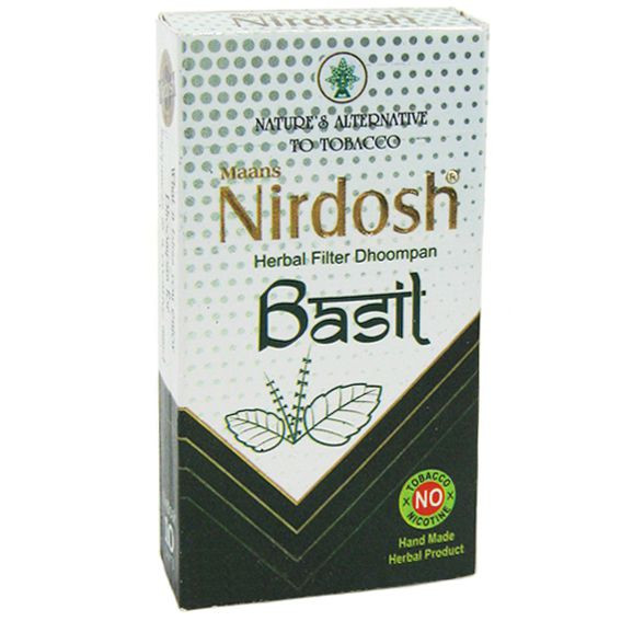 Аюрведический ингалятор с фильтром с базиликом Нирдош (Maans Nirdosh Herbal Filter Dhoompan basil), 10 шт.