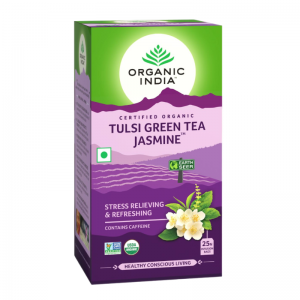 Чай Тулси Зелёный с жасмином Органик Индия (Tulsi green tea jasmine Organic India), 25 пак.