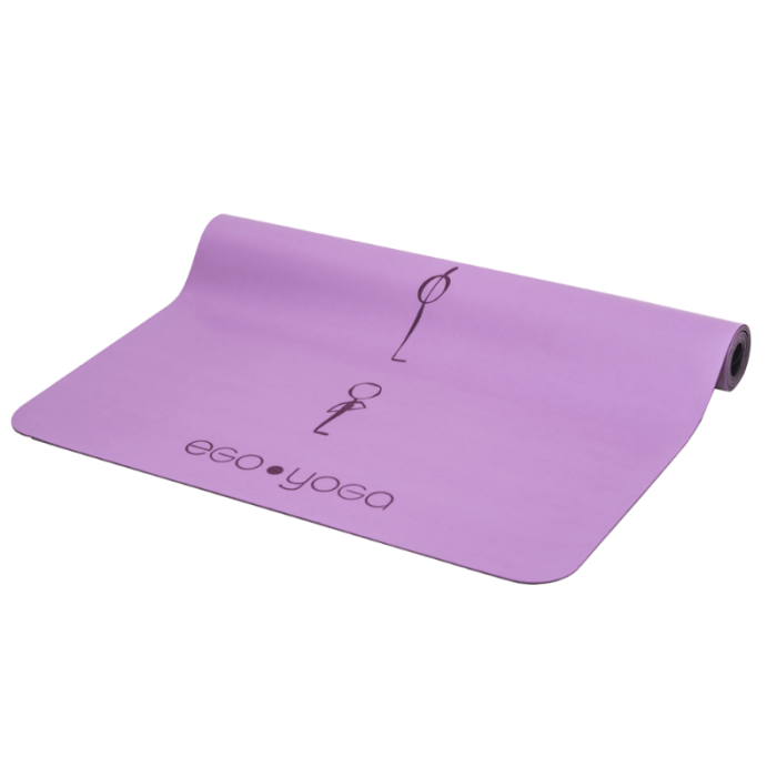 Коврик для йоги Сурья Намаскар Фиолетовый Эгойога (Surya Namaskar Purple Egoyoga), полиуретан/каучук 183х68х0,2 см.