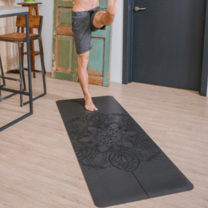 Коврик для йоги Мандала Серый Эгойога (Mandala Grey Egoyoga), полиуретан/каучук 185х68х0,4 см.