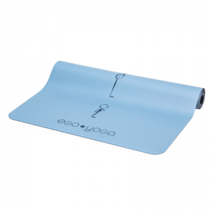 Коврик для йоги Сурья Намаскар Синий Эгойога (Surya Namaskar Blue Egoyoga), полиуретан/каучук 183х68х0,2 см.