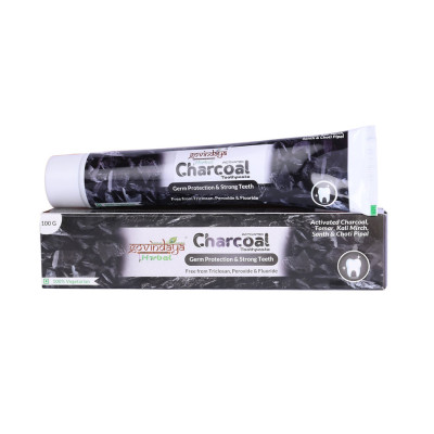 Зубная паста &quot;Древесный уголь&quot; Говиндая (Charcoal toothpaste Govindaya), 100 гр