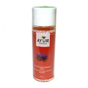 Аюрведический Хербал Шампунь Шафран Аюрганга (Ayurvedic Herbal Shampoo Saffron Ayurganga), 200 мл.