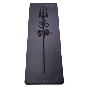 Коврик для йоги Трезубец Шивы Серый Эгойога (Shiva Trident Grey Egoyoga), полиуретан/каучук 185х68х0,4 см.