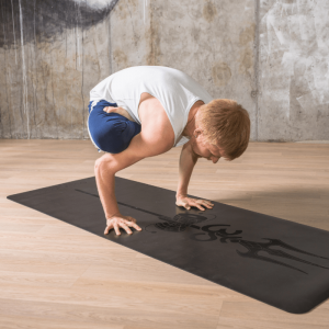 Коврик для йоги Трезубец Шивы Серый Эгойога (Shiva Trident Grey Egoyoga), полиуретан/каучук 185х68х0,4 см.