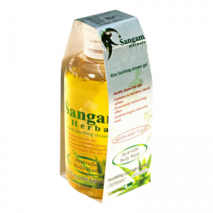Гель для душа на основе Алоэ Вера «Ним и Тулси» Сангам Хербалс (Aloe Soothing Shower gel «Neem and Tulsi» Sangam Herbals), 200 мл.