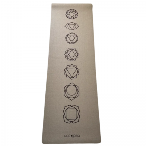 Коврик для йоги джутовый Чакры Эгойога (Chakras Jute Egoyoga), джут/каучук 183х61х0,3 см.