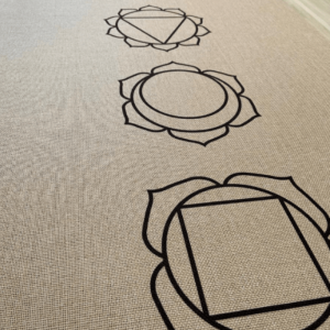 Коврик для йоги джутовый Чакры Эгойога (Chakras Jute Egoyoga), джут/каучук 183х61х0,3 см.