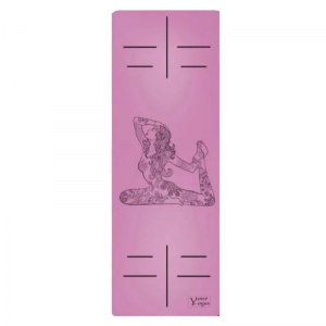 Каучуковый коврик для йоги Non Slip «Pigeon» Your Yoga 183х65х0,4 см, розовый