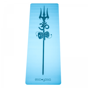 Коврик для йоги Трезубец Шивы Синий Эгойога (Shiva Trident Blue Egoyoga), полиуретан/каучук 185х68х0,4 см.
