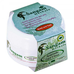 Скраб для лица сухой Ним и Тулси Сангам Хербалс (Ayurvedic Face Ubtan Neem and Tulsi Sangam Herbals), 40 г.