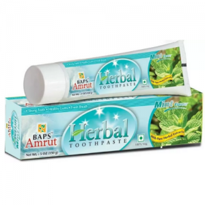 Травяная зубная паста с мятой Бапс Амрут (Herbal Toothpaste Mint Flavour Baps Amrut), 150 г.