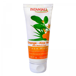 Средство для умывания Апельсин-Алоэ с Нимом и Тулси Патанджали (Face wash Orange Aloevera with Neem & Tulsi Patanjali), 60 г.
