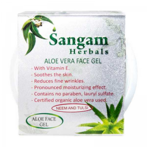 Аюрведический Гель для Лица на основе Алоэ Вера «Ним и Тулси» Сангам Хербалс (Aloe Vera Face Gel «Neem and Tulsi» Sangam Herbals), 100 г.