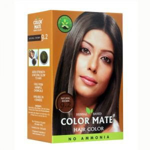 Натуральная краска для волос на основе хны Color Mate (9.2), натуральный коричневый, без амиака 75 г.