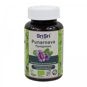 Пунарнава Шри Шри Таттва (Punarnava Capsules Sri Sri Tattva), 60 вегетарианских капсул по 500 мг.