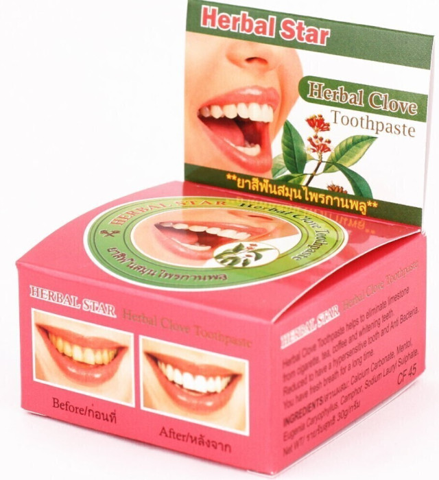 Тайская органическая зубная паста Гвоздика Хербал стар (Herbal Clove Toothpaste Herbal star), 25 г.